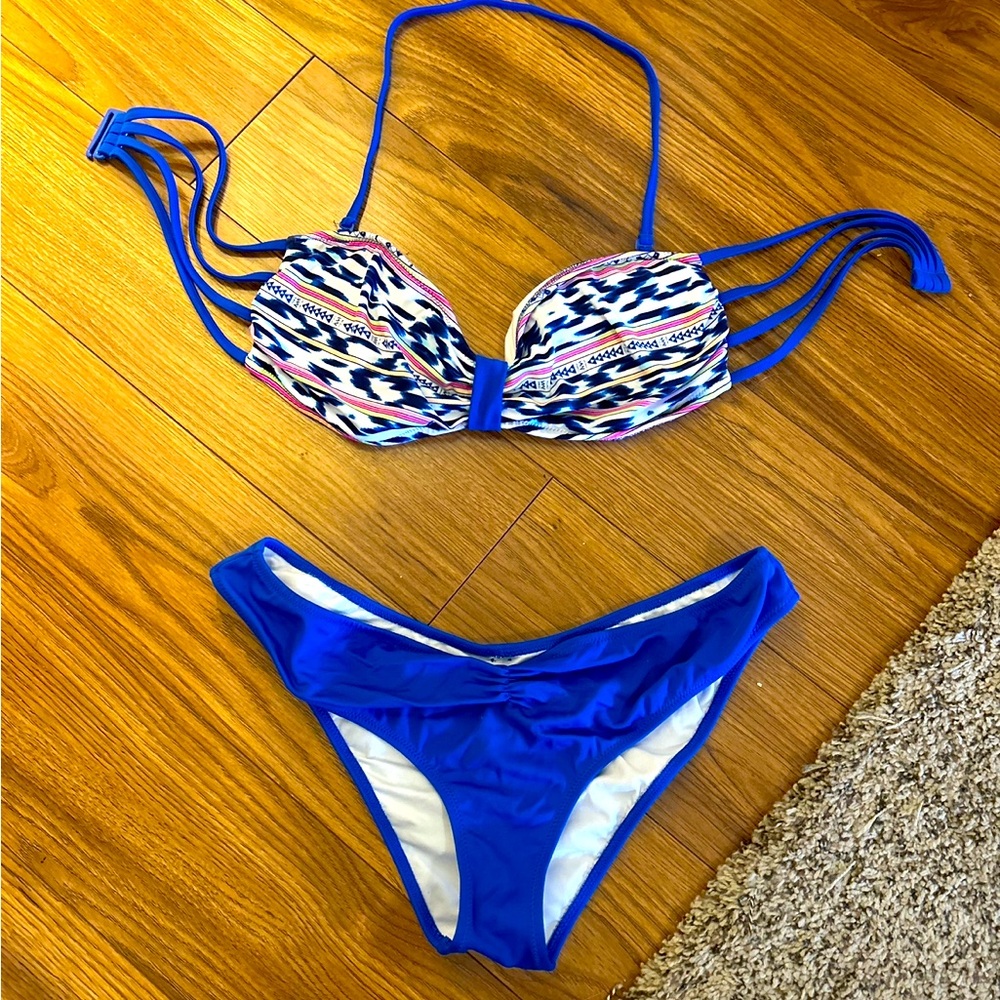Blue Patterned Women's Bikini